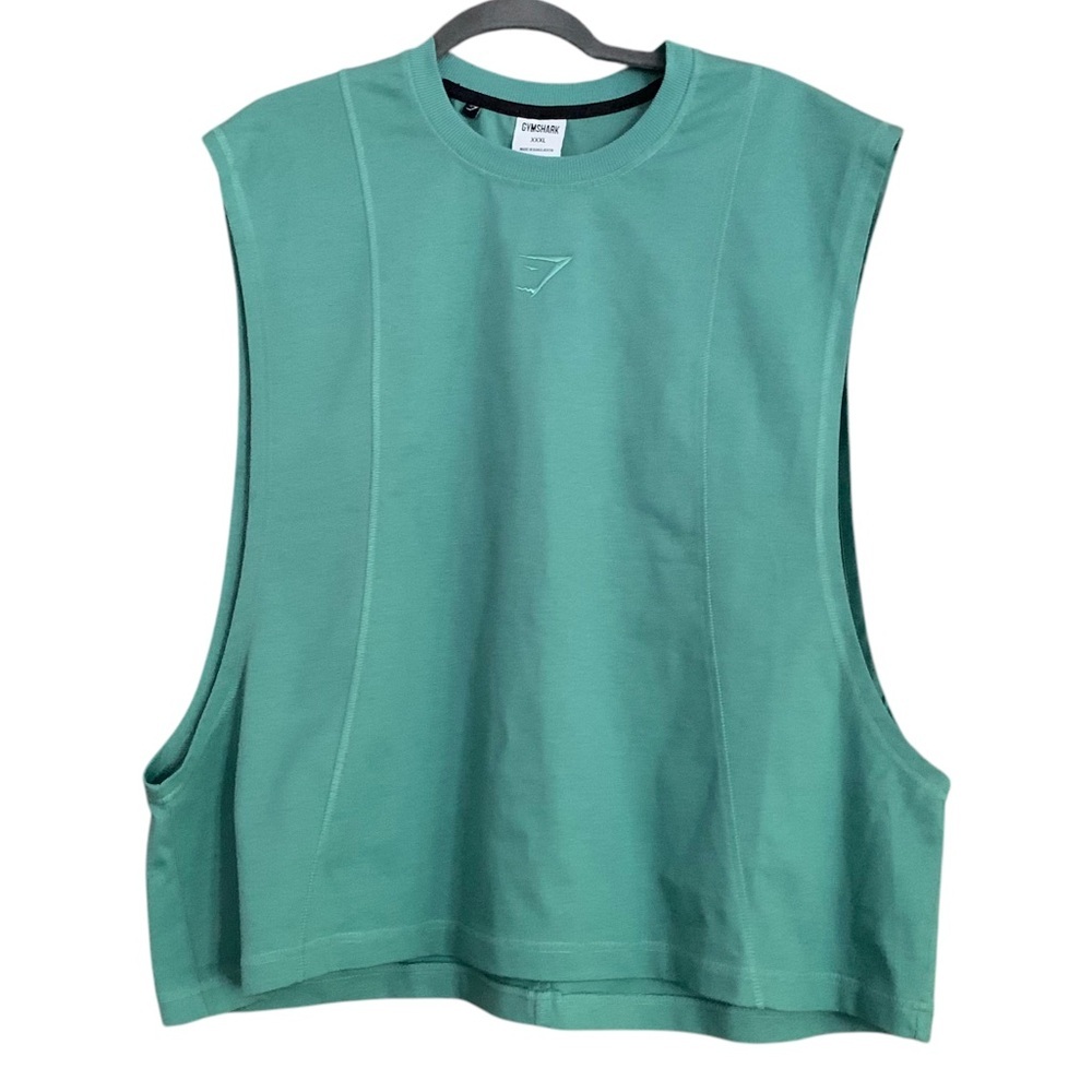 Gymshark Mens Premium Green Sleeveless Gym Boxy Lift Tank Sz XXXL